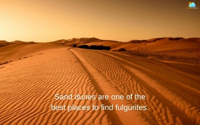Fulgurites can be found on beaches and sand dunes