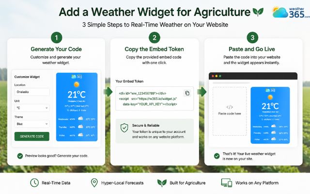 Adding a weather widget for agriculture website with ease