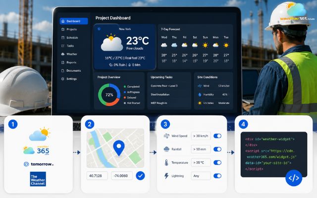 Easy steps to add a weather widget to a construction website