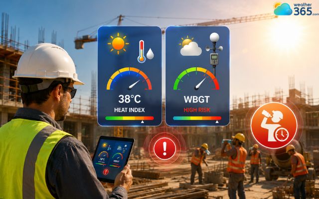 The construction weather widget must have heat data