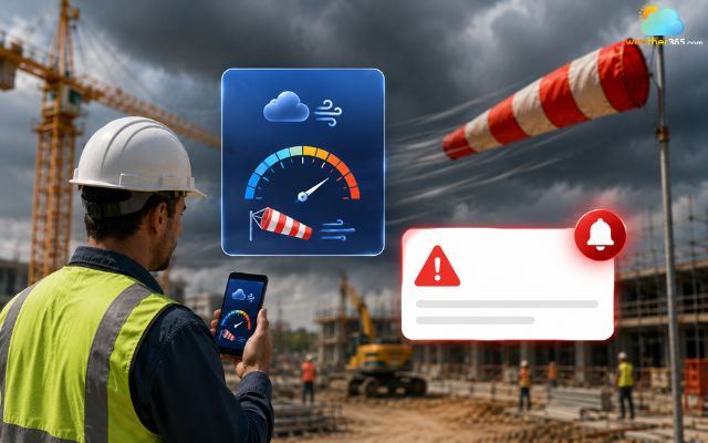 Weather widget for construction needs accurate wind data