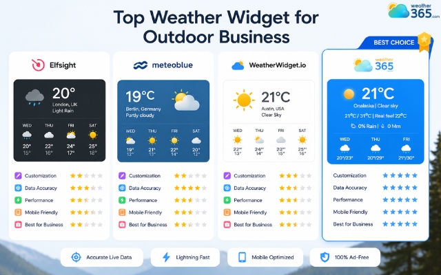 Top weather widget for outdoor business