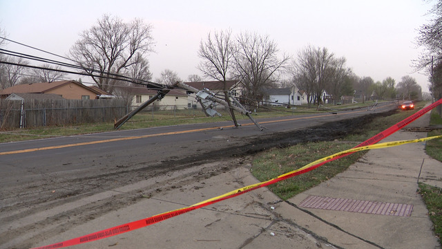 The power lines are damaged by strong winds