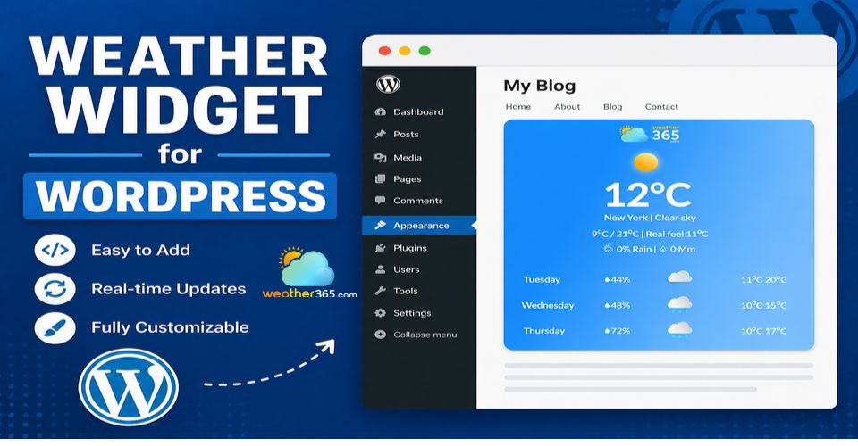 Steps to add Weather Widget to WordPress