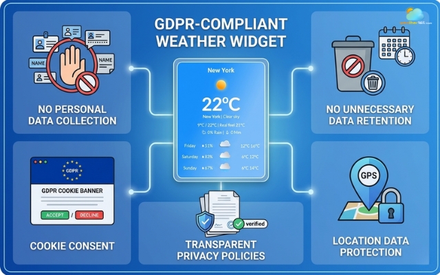 Criteria for a weather widget GDPR compliance