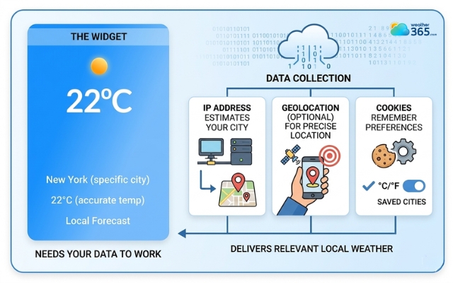 A weather widget needs a small amount of user data to function