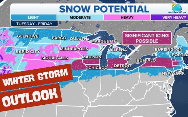 Winter storm outlook signals possible storm conditions in the next 2–5 days