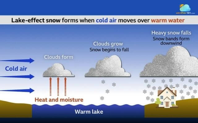 The lake effect snow formation