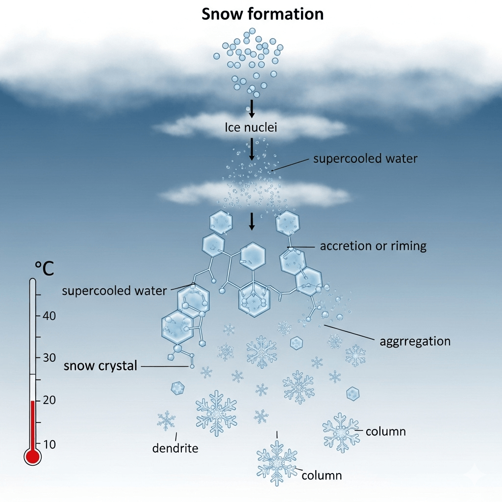 The process of snow formation
