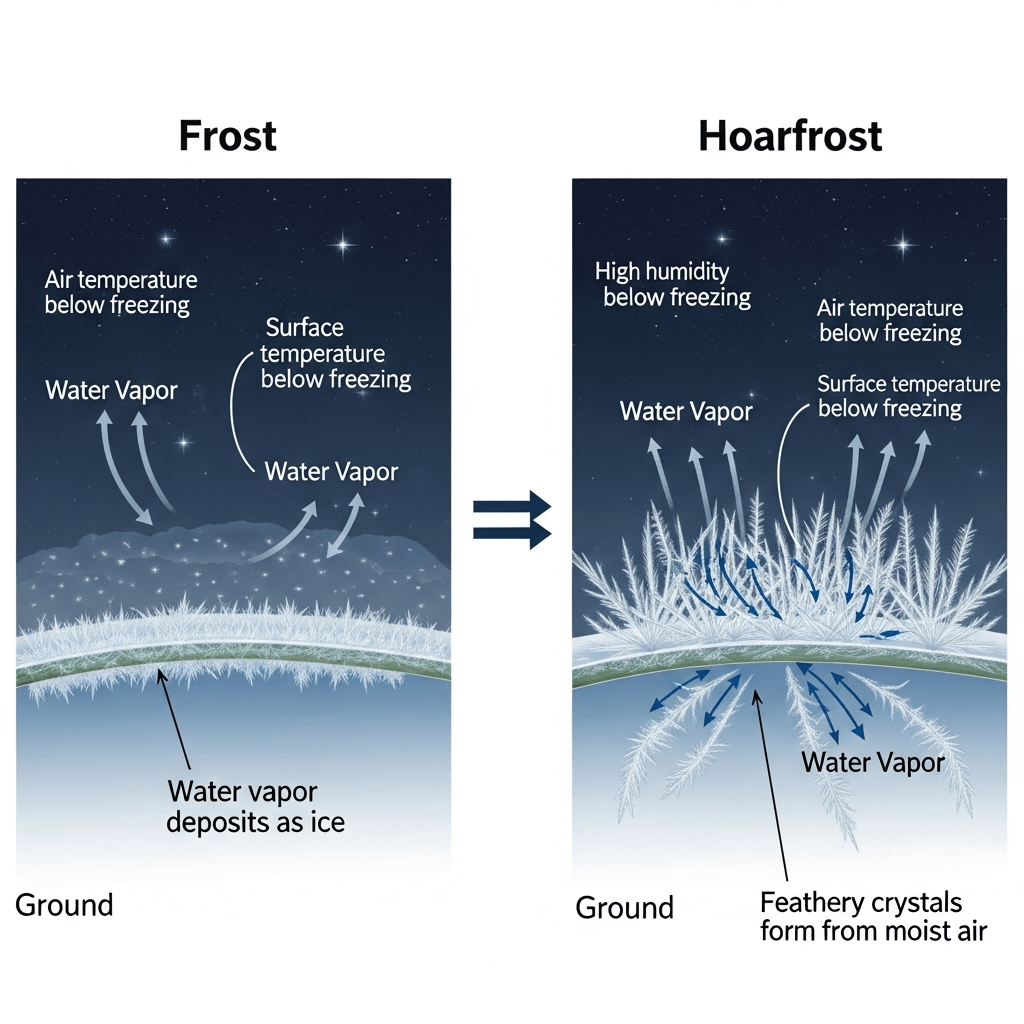 The frost and hoarfrost formation