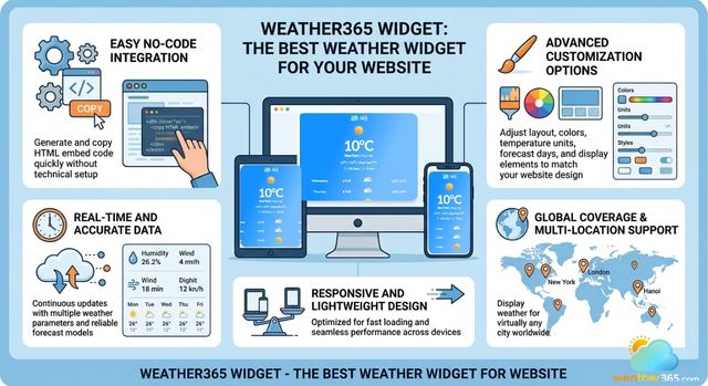 Weather365 widget is the best weather widget for your website