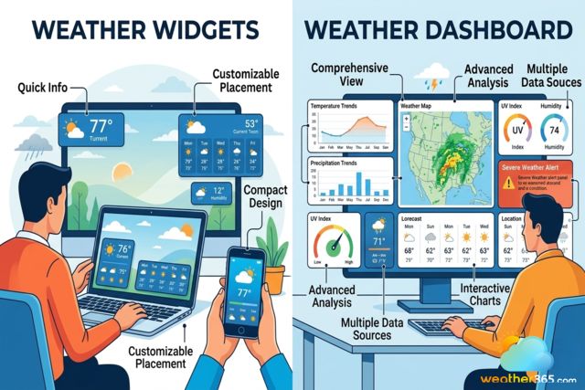 Compare weather widgets vs weather dashboards