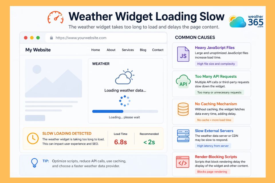Why does the weather widget load slowly?