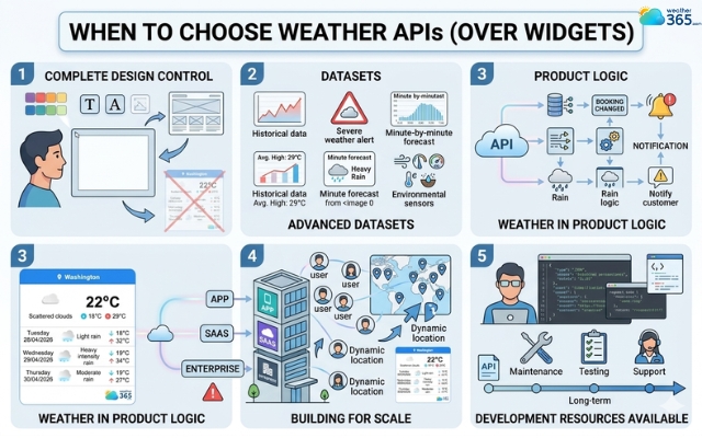 Choose weather APIs if you need advanced weather datasets