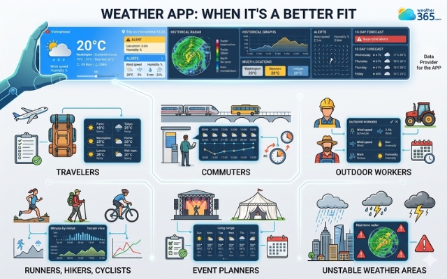 Use weather widgets if you need planning accuracy