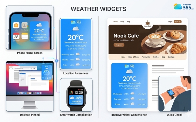 Weather widget let users check the weather instantly