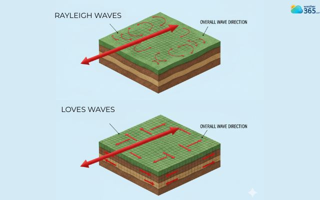Surface waves cause the strongest shaking on Earth’s surface