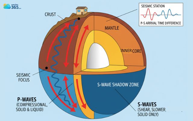 Body waves travel through Earth’s interior