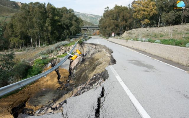 Earthquakes cause cracks on the Earth's surface