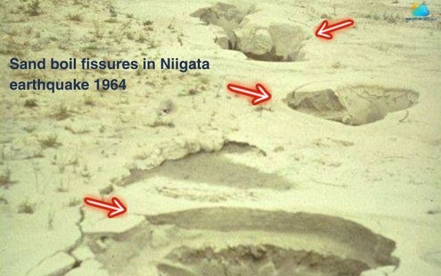  Sand boils due to earthquake in Niigata 1964
