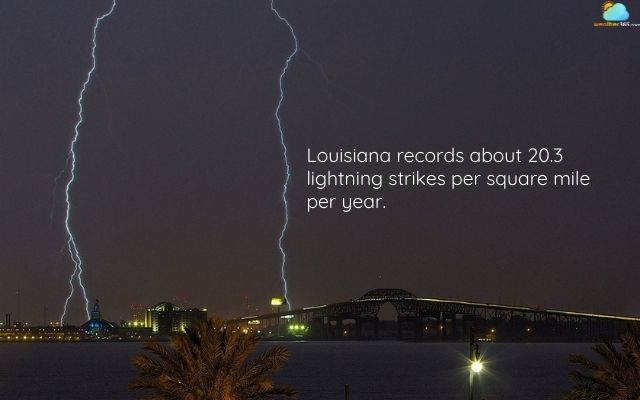 Lightning over Lake Charles, Louisiana