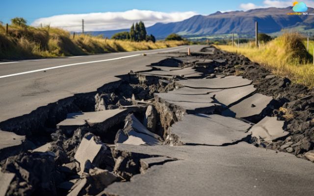 Earthquake causes large cracks on the Earth’s surface