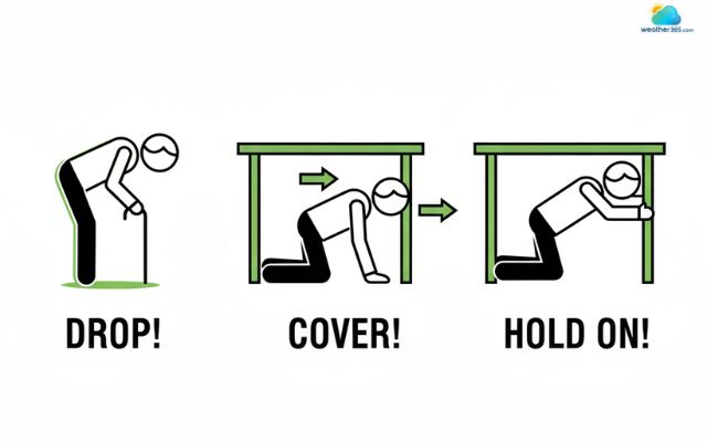 Remember “Drop, Cover, Hold on” during an earthquake